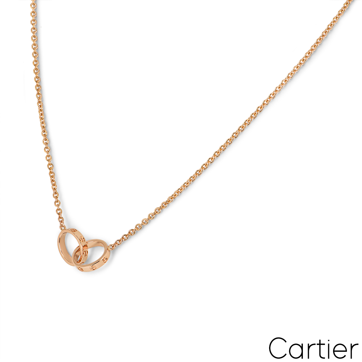 Cartier Rose Gold Love Necklace Rich Diamonds